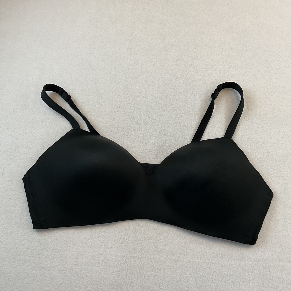 Cacique Black Lightly Lined T-Shirt Bra Wireless 46D Adjustable Straps